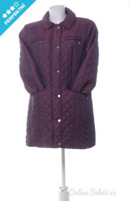 Dámský jarní či podzimní dlouhý kabát CLASSIC M, fialová #18280123103373